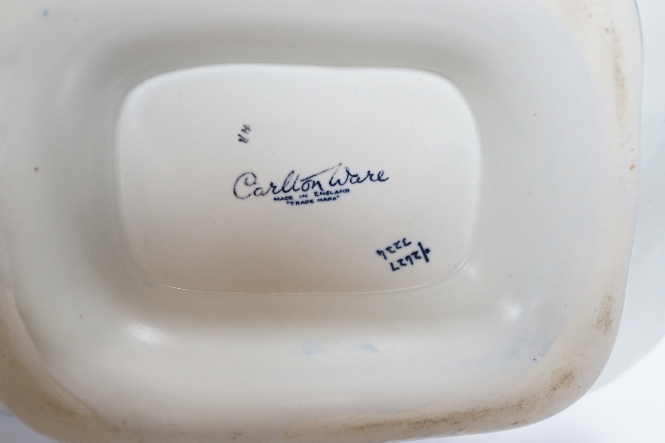Art Deco ceramics, including two Carltonware dishes, a Shelley plate, and a vase, plate 36cm diameter